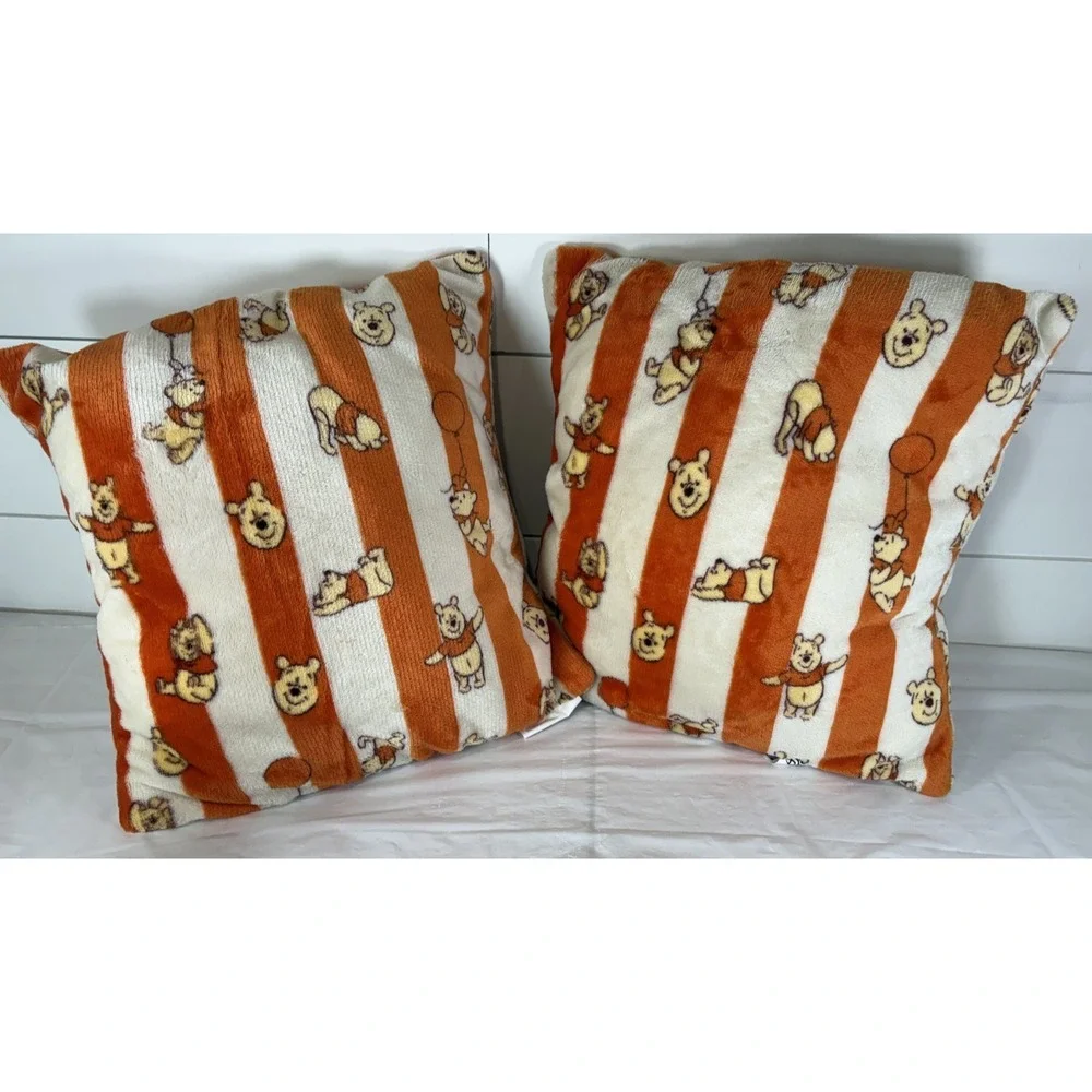 2 Disney WINNIE the POOH Bear Plush Throw Pillows 15